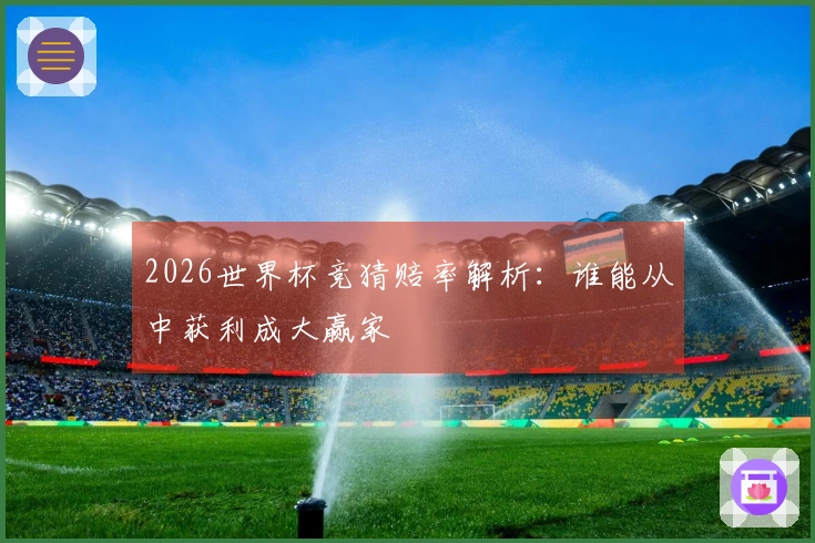 2026世界杯竞猜赔率解析：谁能从中获利成大赢家
